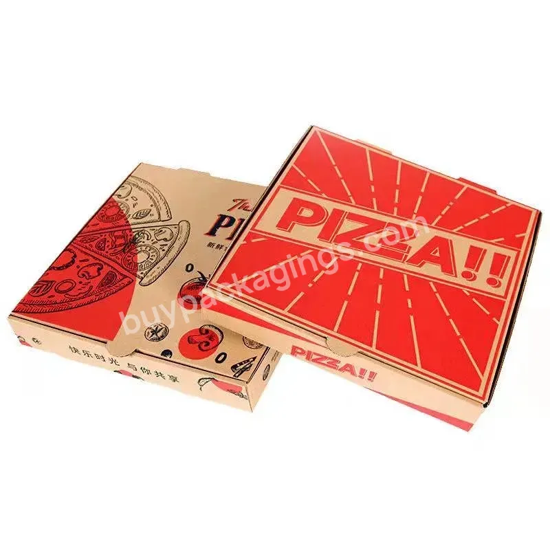2022 New Custom Design Food Box Corrugated Paper Brown Pizza Box