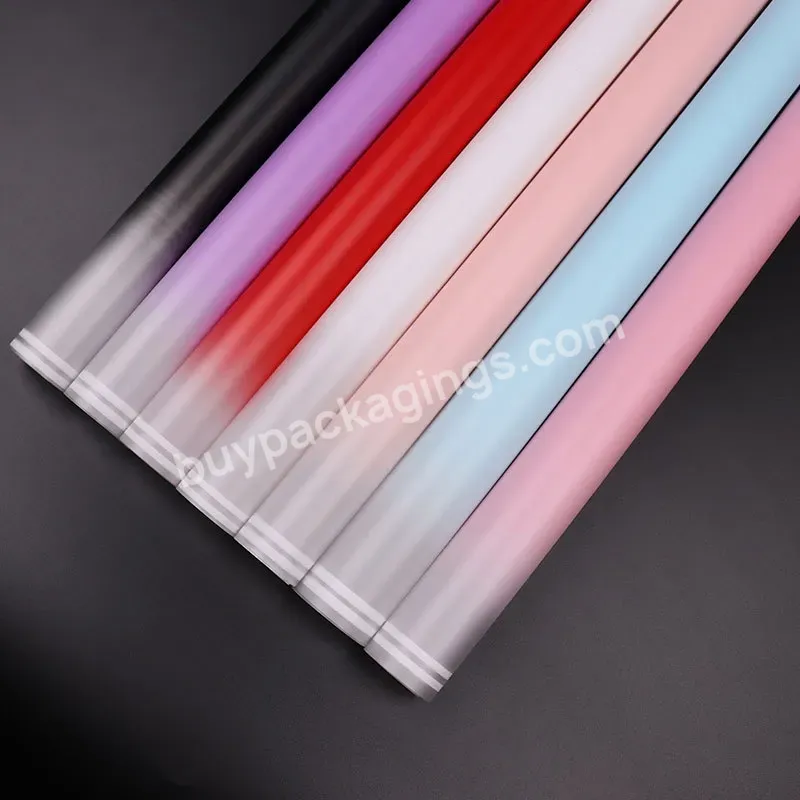 2022 New Design Colorful Edge Border Line Printed Plastic Waterproof Flower Wrapping Paper For Flower Shop Wrapper