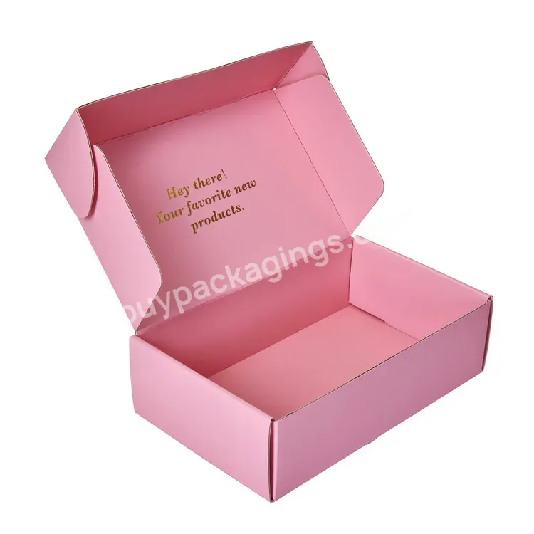 2022 New Design Pink Custom Logo Eco Friendly Corrugated Mailer Box Recyclable Cardboard Gift Boxes