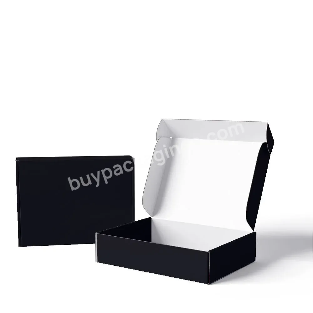 2022 New Factory Wholesale Custom Printed Blank Packaging Box Plain Flute Corrugated Cardboard Black Shipping Box