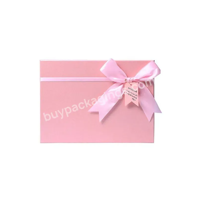 2022 New Hot Sale Custom Pink Gift Box Packaging With Satin Ribbon For Girl Gifts