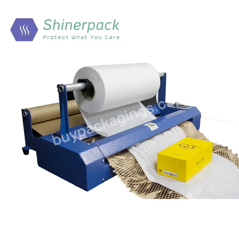 2022 New Shinerpack Suppliers Disposable Packaging Kraft Roll Cushion Self Dispenser Machine Honeycomb Paper Wrap