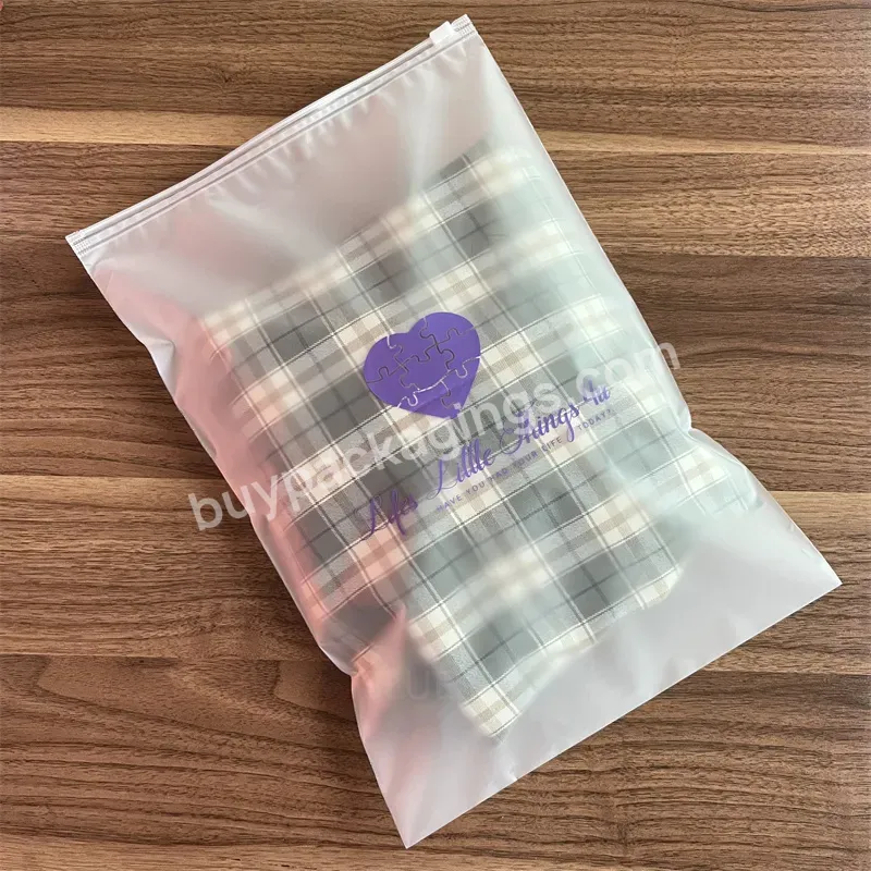 2022 Super September Custom T Shirt Zipper Bags Matte Eva Frosted Plastic Zip Lock Packaging Bag With Logo