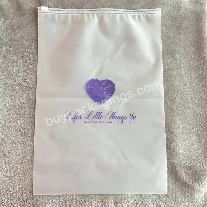 2022 Super September Custom T Shirt Zipper Bags Matte Eva Frosted Plastic Zip Lock Packaging Bag With Logo