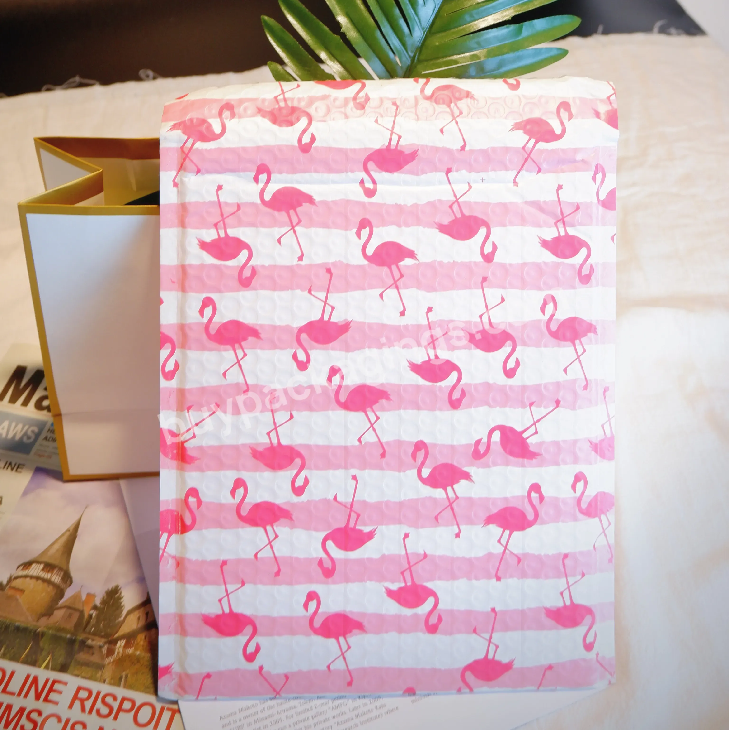 2022 Wholesale Pink Flamingo Poly Bubble Mailers Padded Envelope Custom Design Shipping Bubble Pouches Packaging