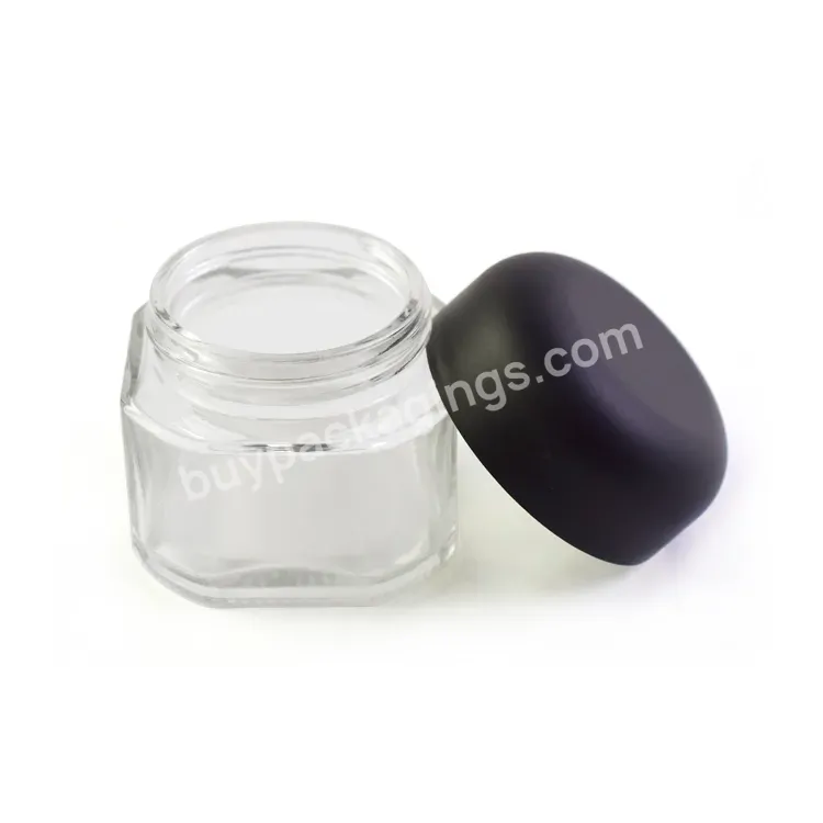 2022 Year Wholesale Factory New Sharp Clear 2oz Cosmetic Packaging Smell Proof Eco Friendly Glass Jar With Child Resistant Lid