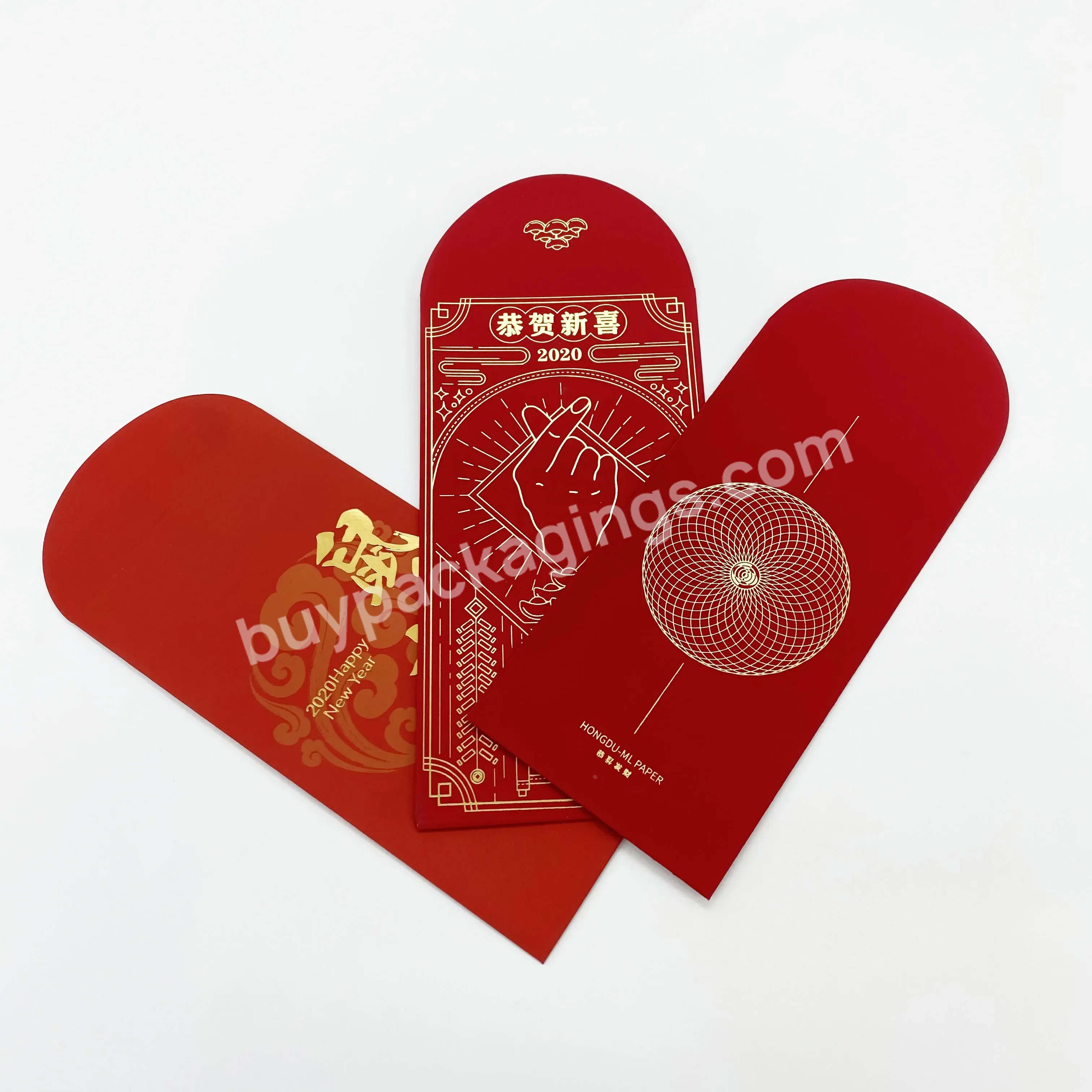 2023 2024 Custom Print Luxury Made Red Packet Chinese New Year Traditional Red Pocket Hong Bao Acceptable Envelope