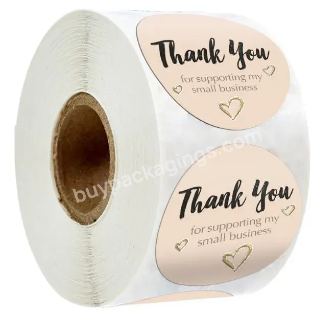 2023 Custom Circle Stickers Logo Packaging Labels Thank You Stickers For Small Business Shipping Label Printer