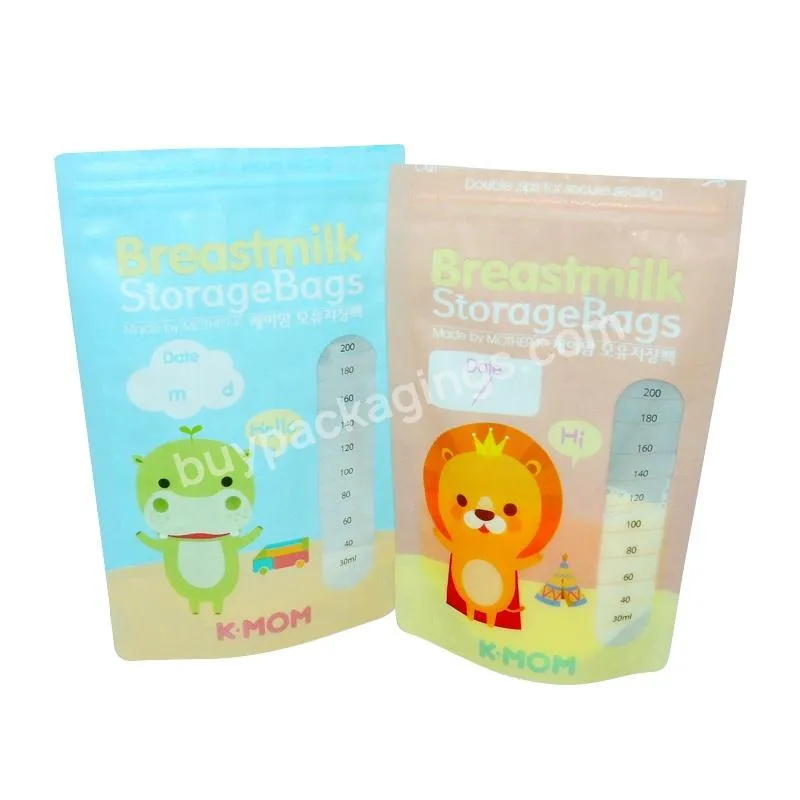 2023 Custom Logo Eco-friendly Stand Up Laminated Food Grade Wholesale Breast Milk Storage Bag