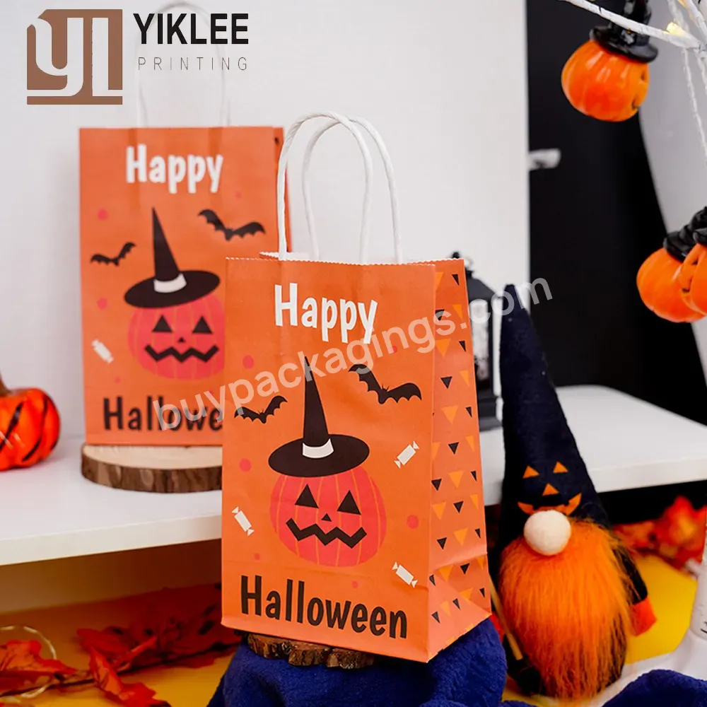 2023 Customizable Cookie Bag Kids Party Wrap White Zombie Pumpkin Ghost Candy Snack Halloween Paper Bag Gift Wrap Ghost
