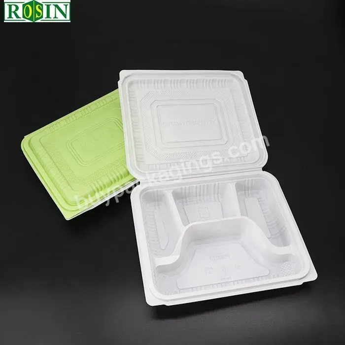 2023 Customizable Plastic Eco Friendly Disposable Partitioned Hinge Clamshell Leakproof Take Out Food Lunch Box With Compartment