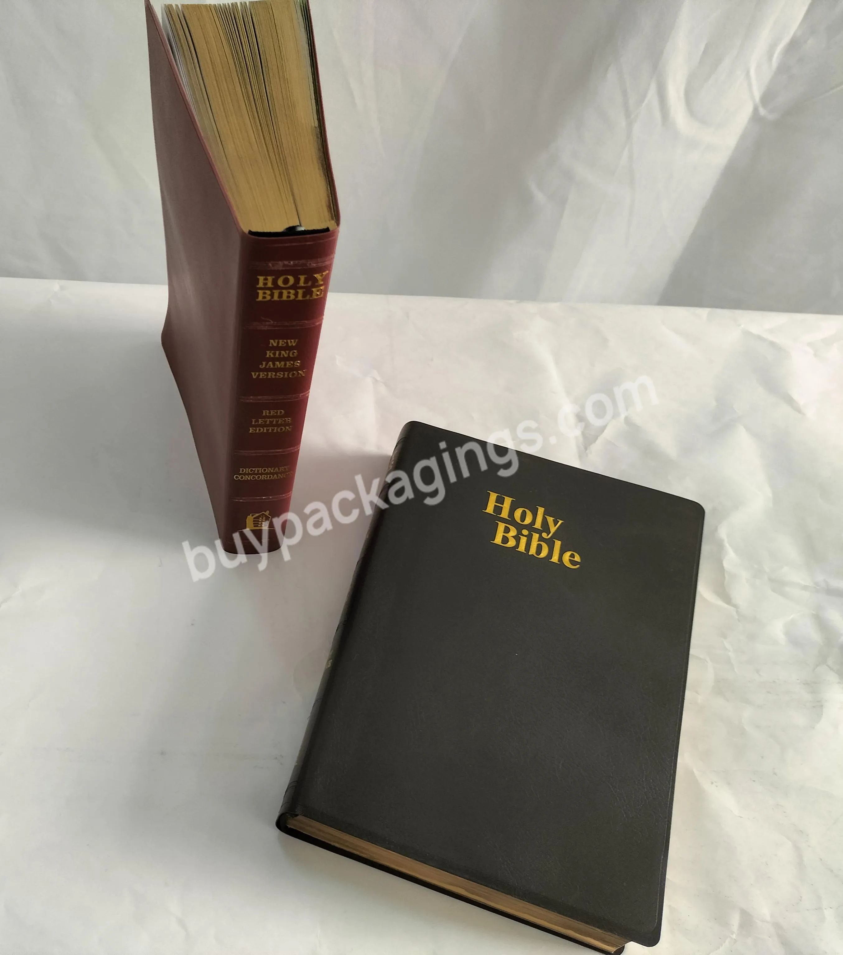 2023 Customized holy bible book printing PU leather cover bibles wholesale