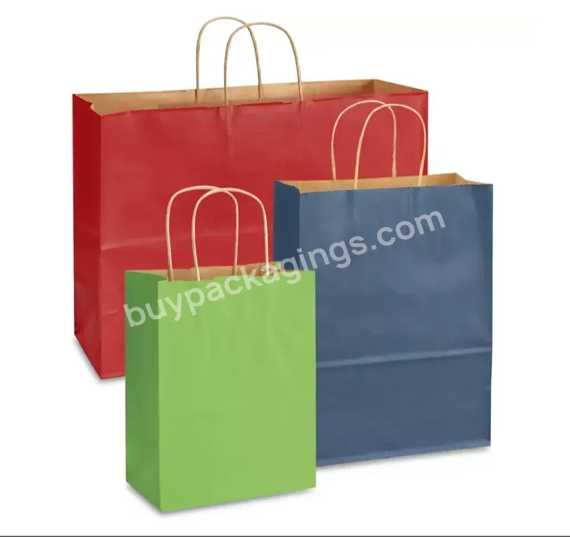 2023 Eco Friendly Custom Colorful Paper Bag Kraft Gift Wrap Paper Shopping Bags With Handles