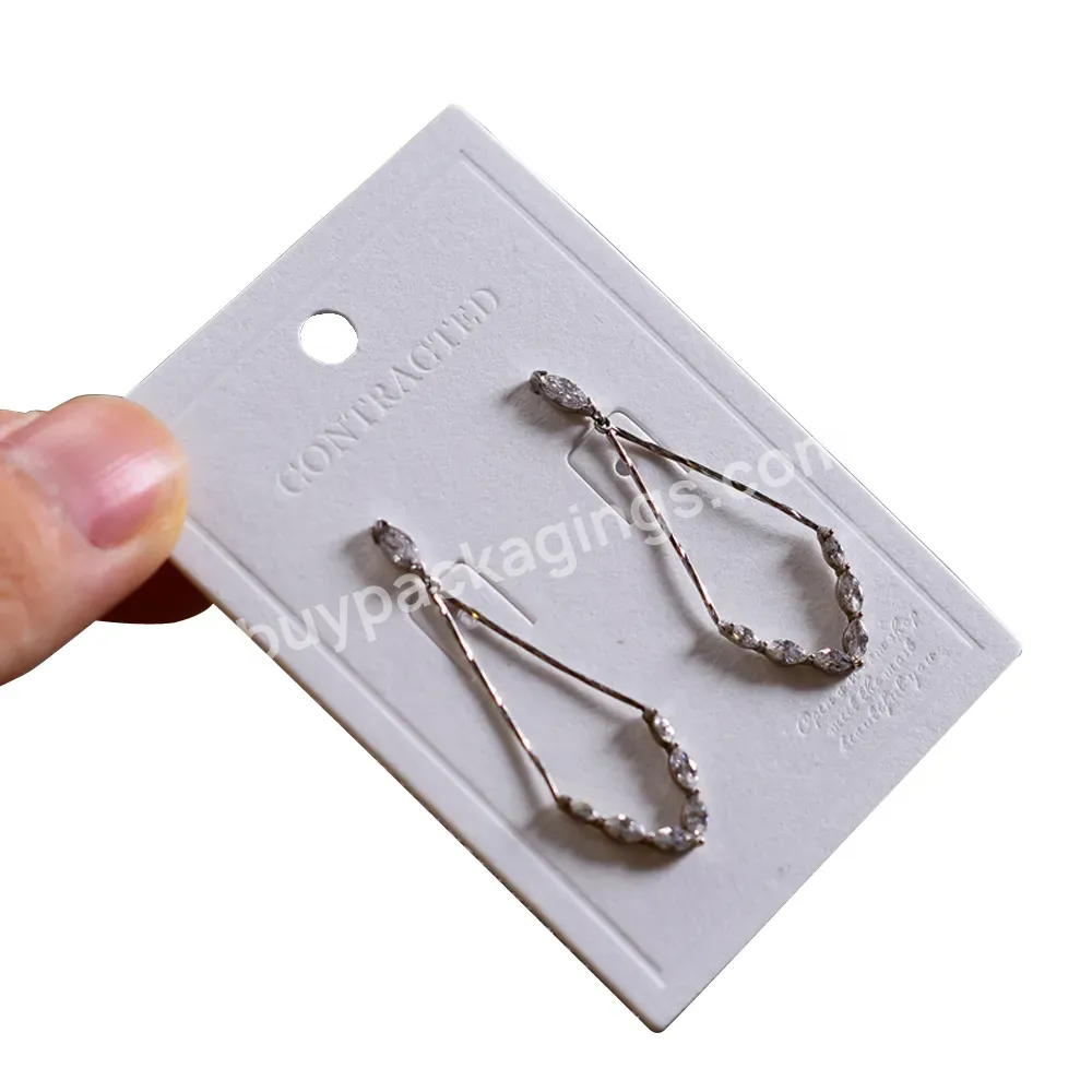 2023 Hanging Earring Cards For Selling Paper White Cardboard Stock Jewelry Earring Display Card Tags Price Label Jewelry Holders