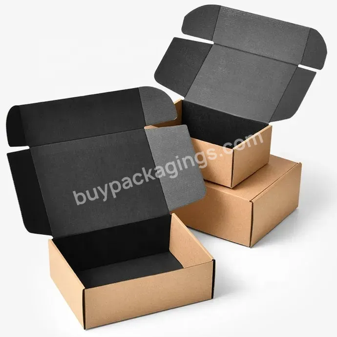 2023 High Quality Eco Friendly E- Commerce Packaging Box Custom Shipping Black Kraft Mailer Boxes With Logo