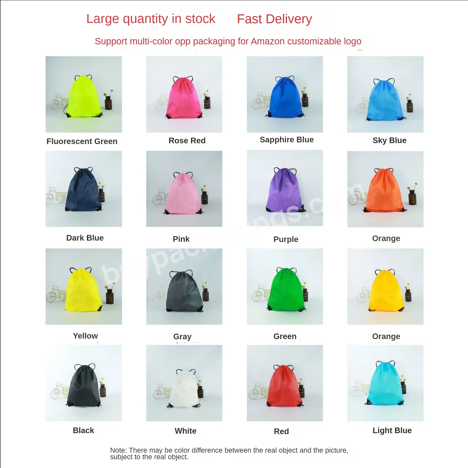 2023 Hot Christmas Drawstrings Polyester Drawstring Backpack Zipper Bag