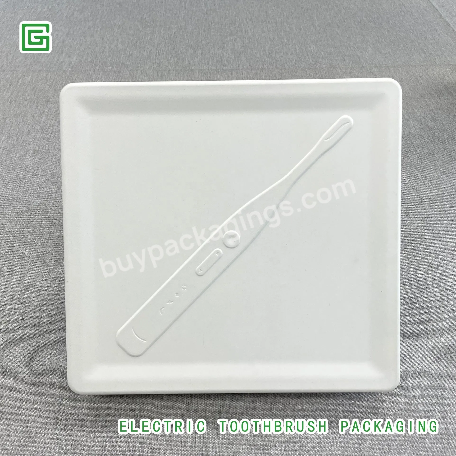 2023 Hot Sale Biodegradable Molded Fiber Paper Holder Tray Molded Pulp Packaging For E Toothbrush