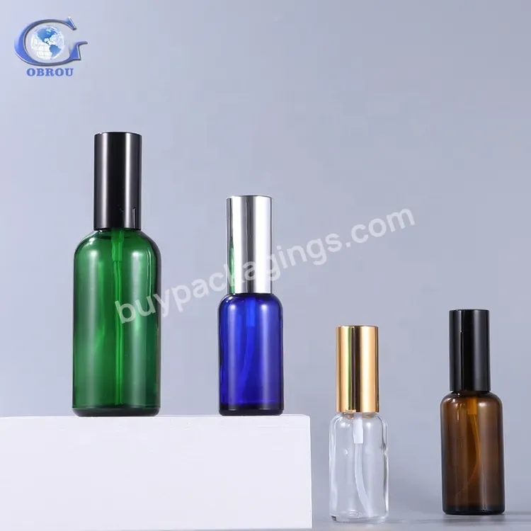 2023 Hot Stamping 100ml Glass Pump Spray Essential Oil Bottle With Golden Spray Cap