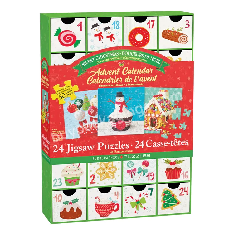 2023 Kids Christmas Gifts Home Decoration 24 Days Christmas Sustainable Countdown Jigsaw Puzzles Advent Calendar