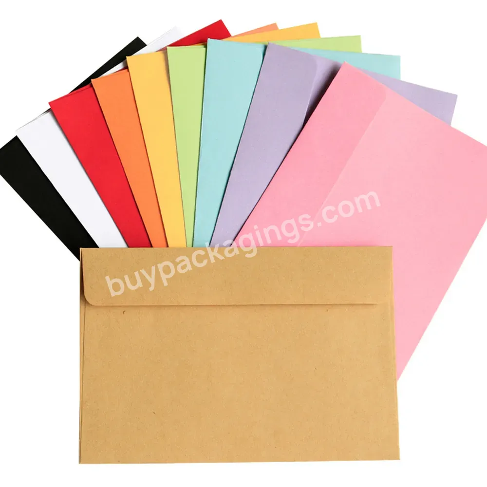 2023 Kraft Blank Envelope 16 Cm X 10.8 Cm Letter Stationary Storage Paper Gift Candy Kraft Black Paper Envelope Message Card