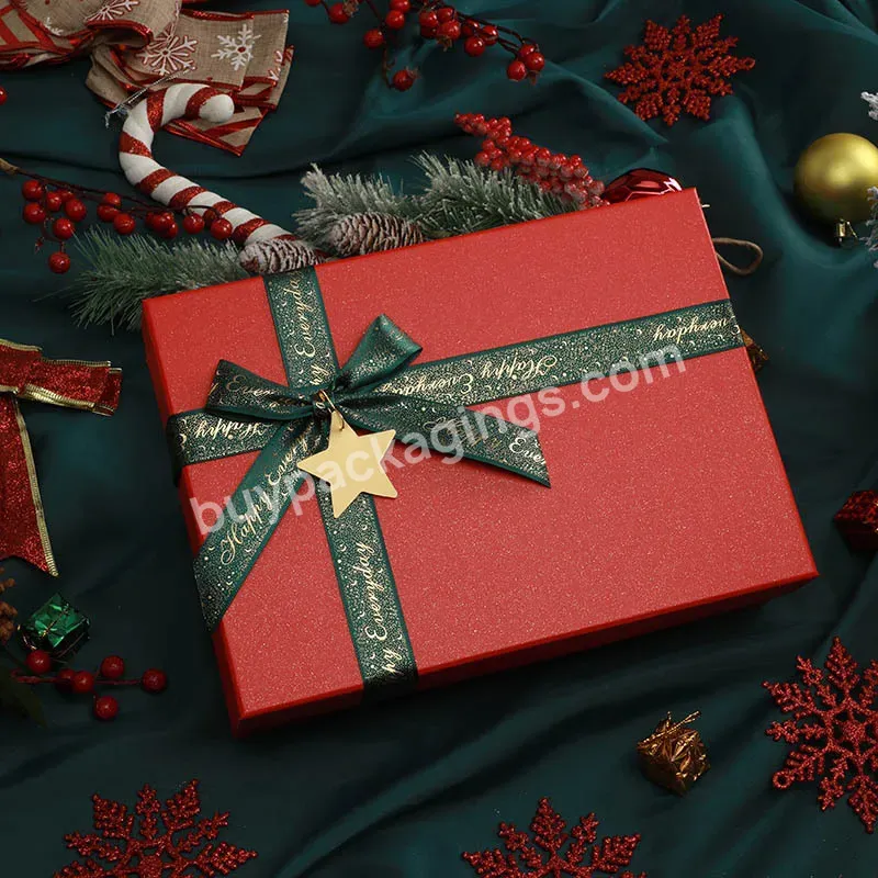 2023 Merry Christmas Ribbon Gift Box Packaging Christmas Decor Ribbon Christmas Packaging Gift Box For Boys And Girls