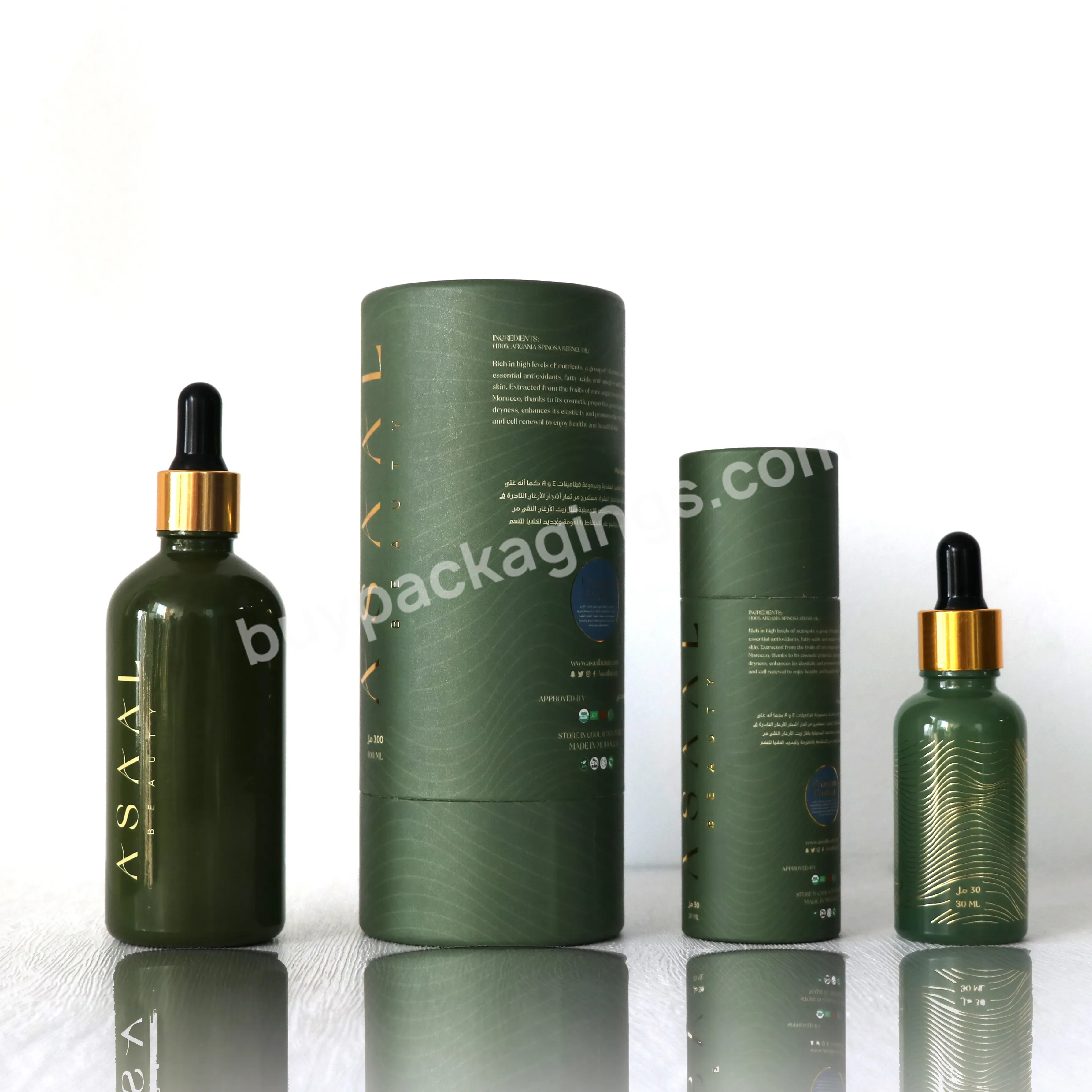 2023 New Design 5ml 10ml 20ml 30ml 50ml 100ml Luxury Green Glass Fine Oil Bottle And Boutique Packaging Provide Free Sample