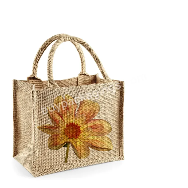 2023 New Design Canvas Jute Tote Shopping Bag Outside Storage Large Capacity Eco Reusable Shopping Handbag With Custom Pattern