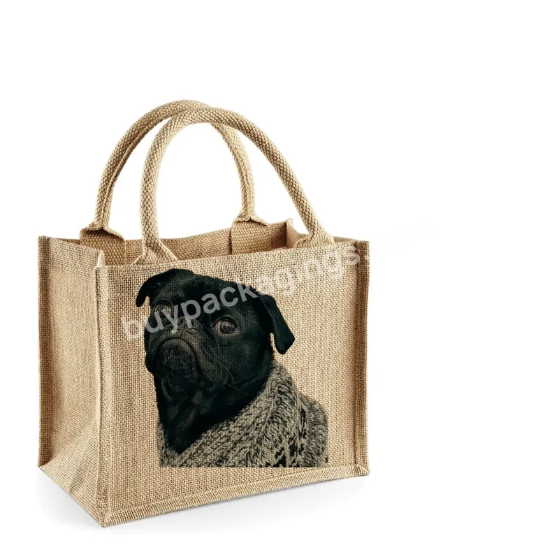 2023 New Design Canvas Jute Tote Shopping Bag Outside Storage Large Capacity Eco Reusable Shopping Handbag With Custom Pattern