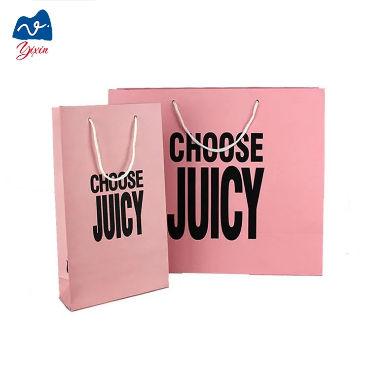 2023 new design clothes Custom Printed Eco friendly Wedding Birthday Gift Paper Bag with ribbon