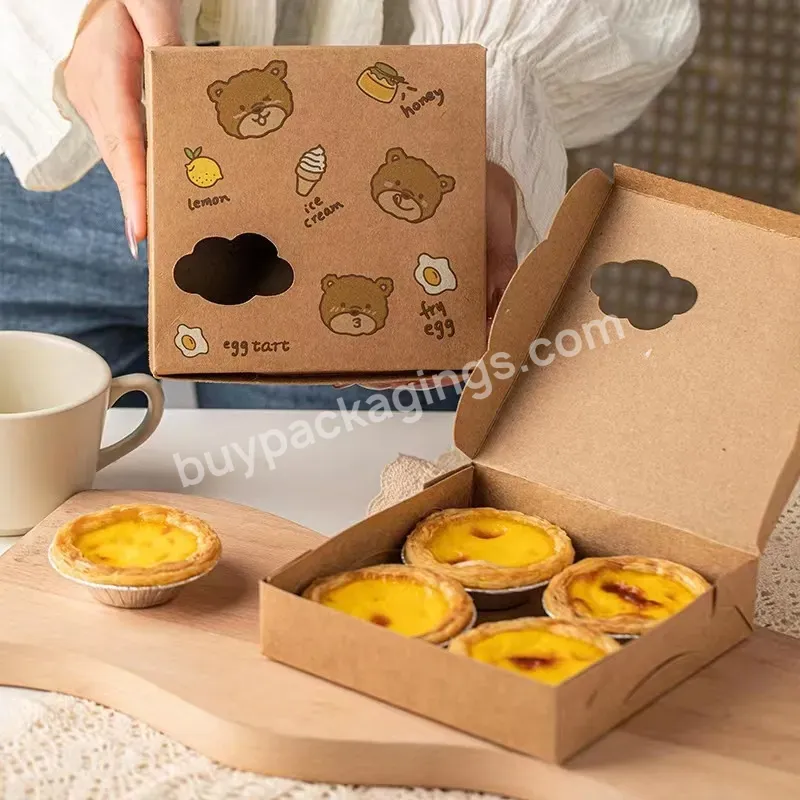 2023 New Design Paper Packing Box Food Biscuits Cookie Dessert Egg-yolk Puff Moon Cake Baking Paper Box With Four Or Six Diviers