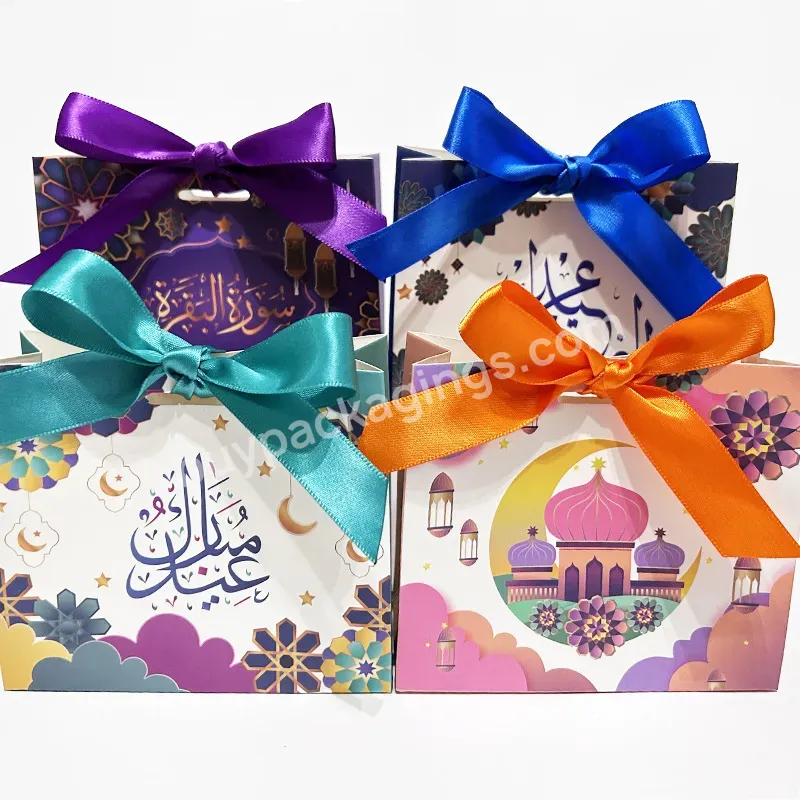 2023 New Eid Ramadan Muslim Luxury Paper Gift Bag For Party & Holiday Eid Mubarak Gift Bags With Your Logo Printing