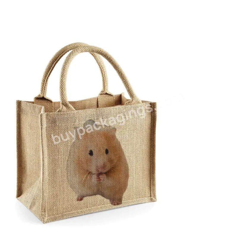 2023 New Fashion Beach Burlap Tote Bag Manufacturer Wholesale Custom Waterproof Jute Shopping Bag