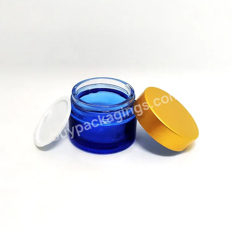 2023 New Product Cosmetic Face 5g 10g 15g 20g 30g 50g 100g 200g 250g Blue Green Glass Cream Jar With Gold Plastic Cap - Buy Glass Cream Cream Jar 100ml 50ml 30ml,Glass Cream Jar 2oz,Glass Cream Jar 250g.