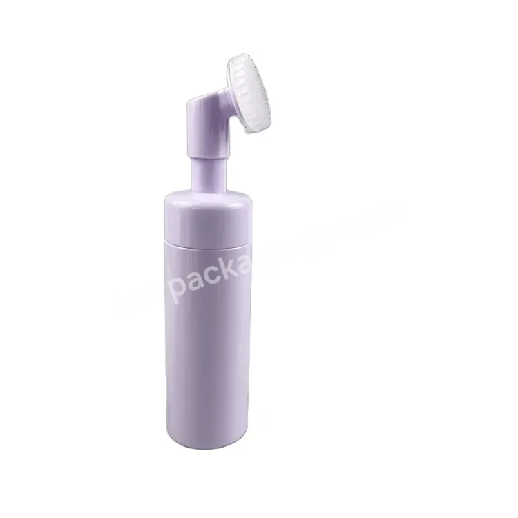 2023 New Silicone Brush Facial Cleanser Bottle Empty Foam Bottles Foam Dispenser With Brush 150ml