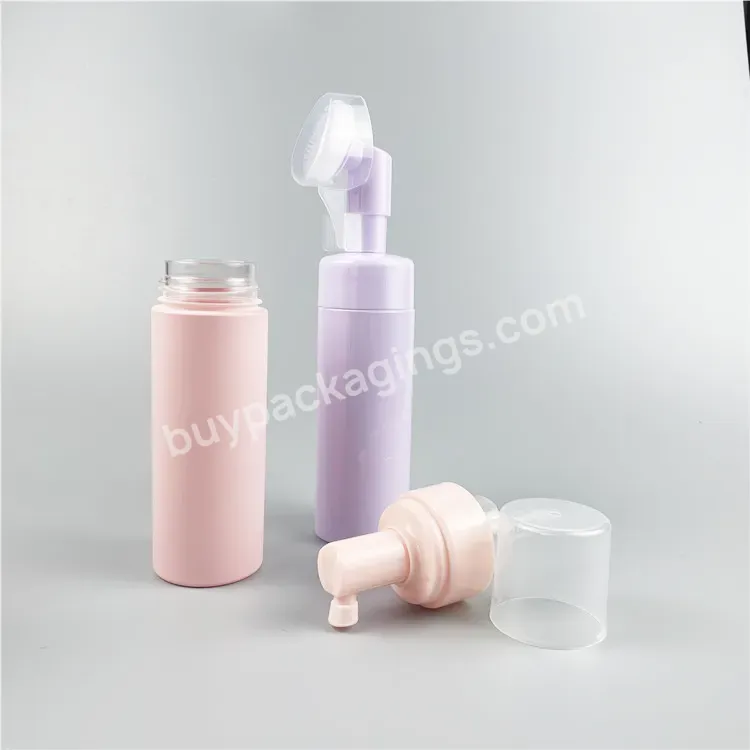 2023 New Silicone Brush Facial Cleanser Bottle Empty Foam Bottles Foam Dispenser With Brush 150ml