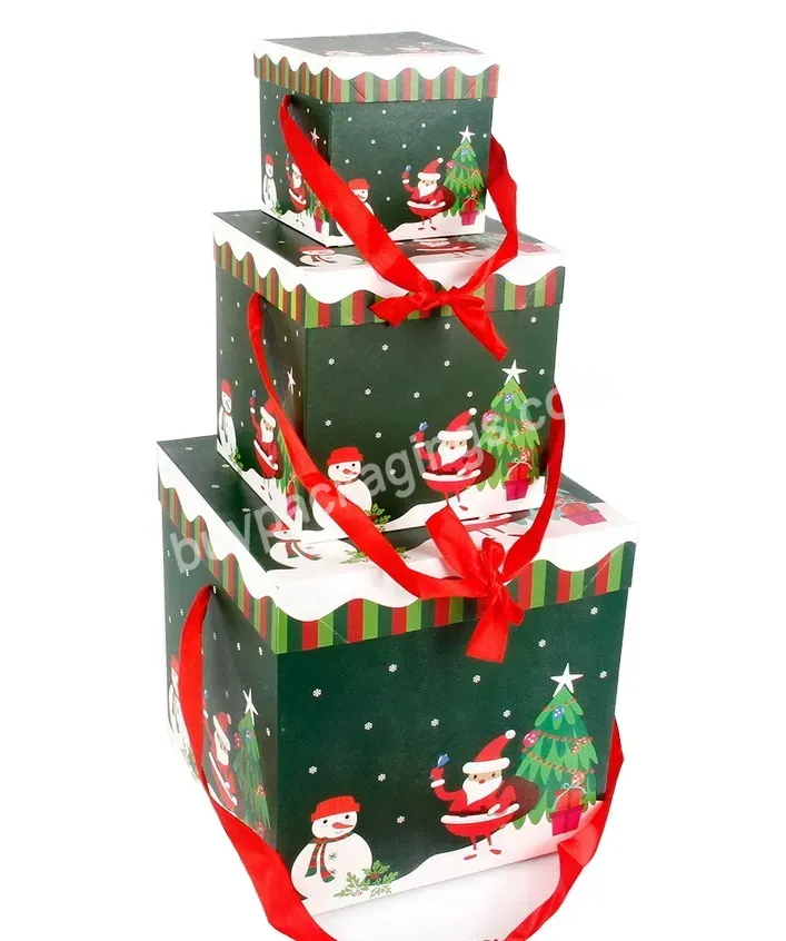 2023 New Year Custom Logo Christmas Paper Box Folding Cardboard Large Gift Packaging Box