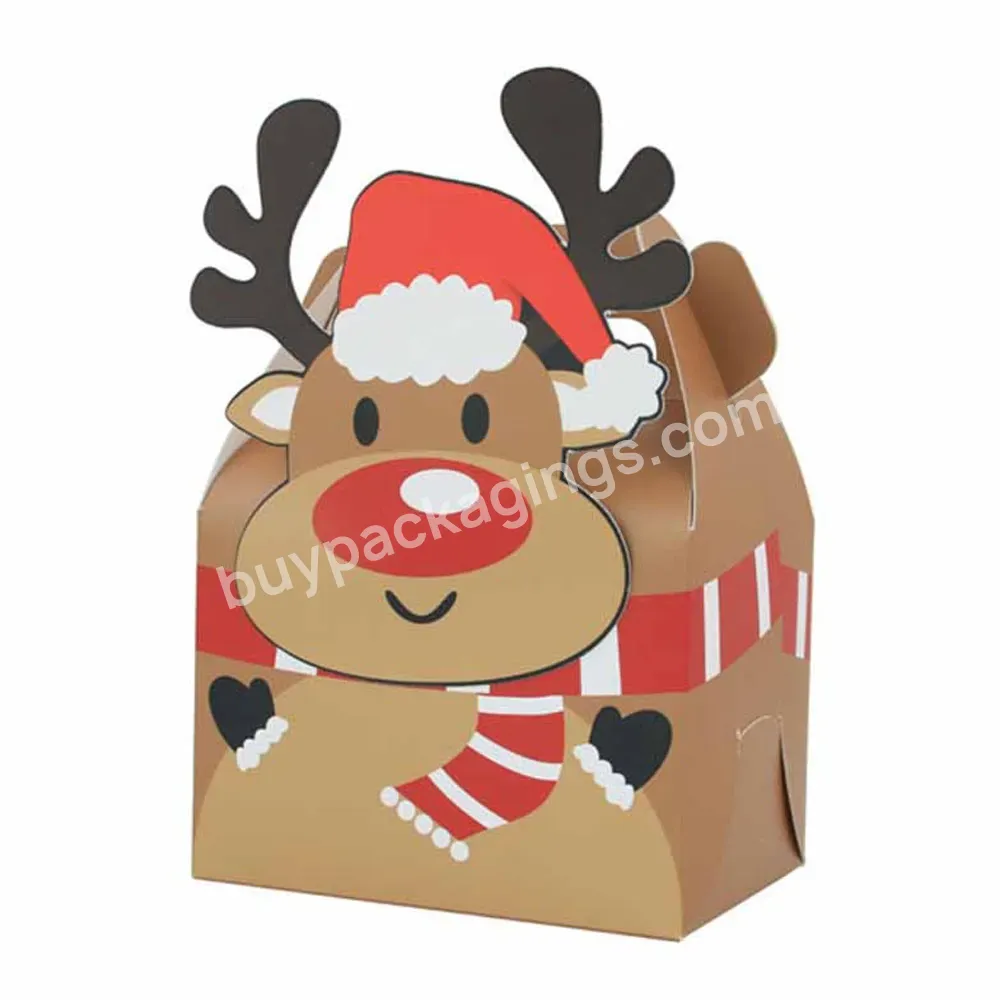 2023 Santa Claus Gift Bag Foldable Container Apple Paper Gift Packaging Box New Year Cartoon Merry Christmas Treat Paper Boxes