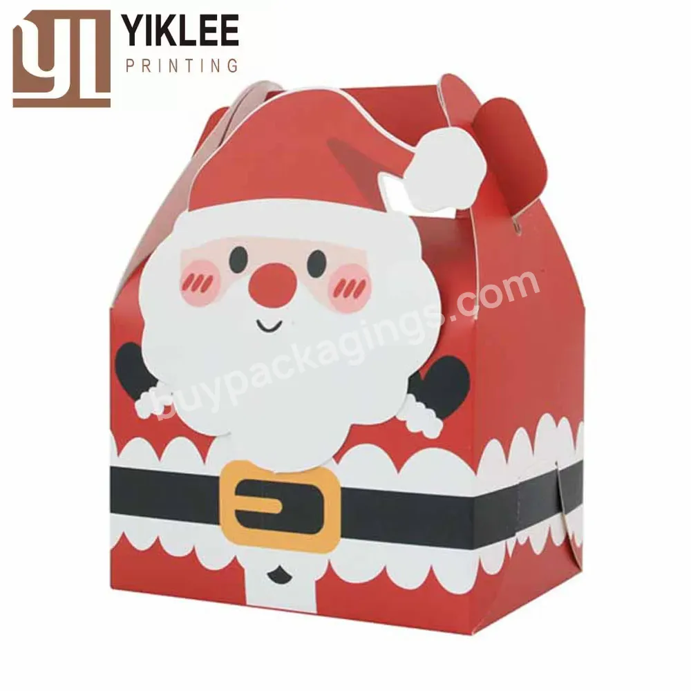 2023 Santa Claus Gift Bag Foldable Container Apple Paper Gift Packaging Box New Year Cartoon Merry Christmas Treat Paper Boxes