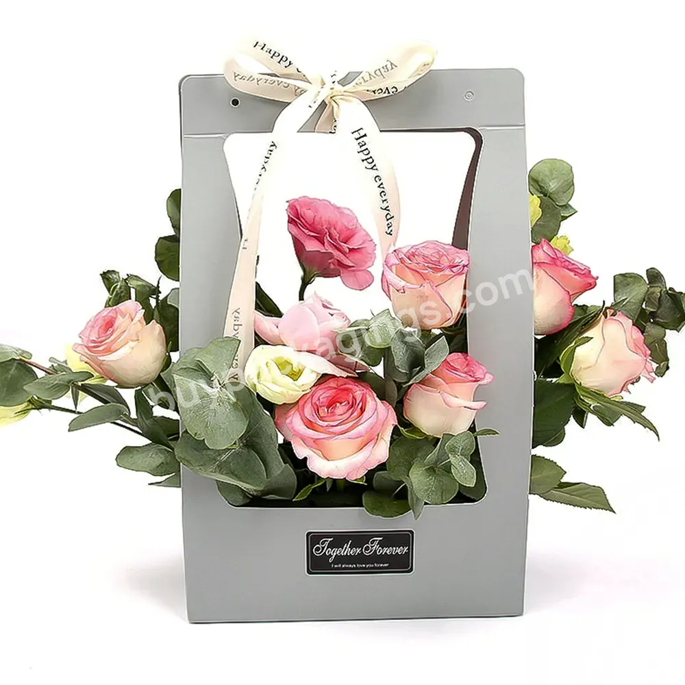 2023 Valentine's Day Festival Flower Boxes Wedding Gift Bag Wrapping Party Presents Box Bouquet Paper Portable Flower Box