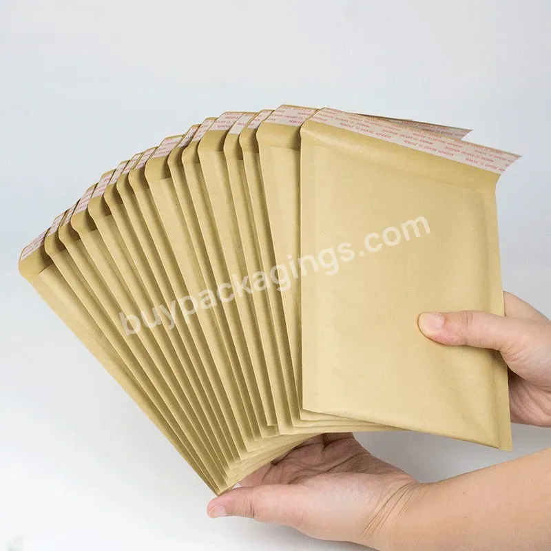 2023 Wholesale 100% Compostable Kraft Bubble Mailer Bags Biodegradable Shipping Padded Envelopes Kraft Paper Bubble Mailer