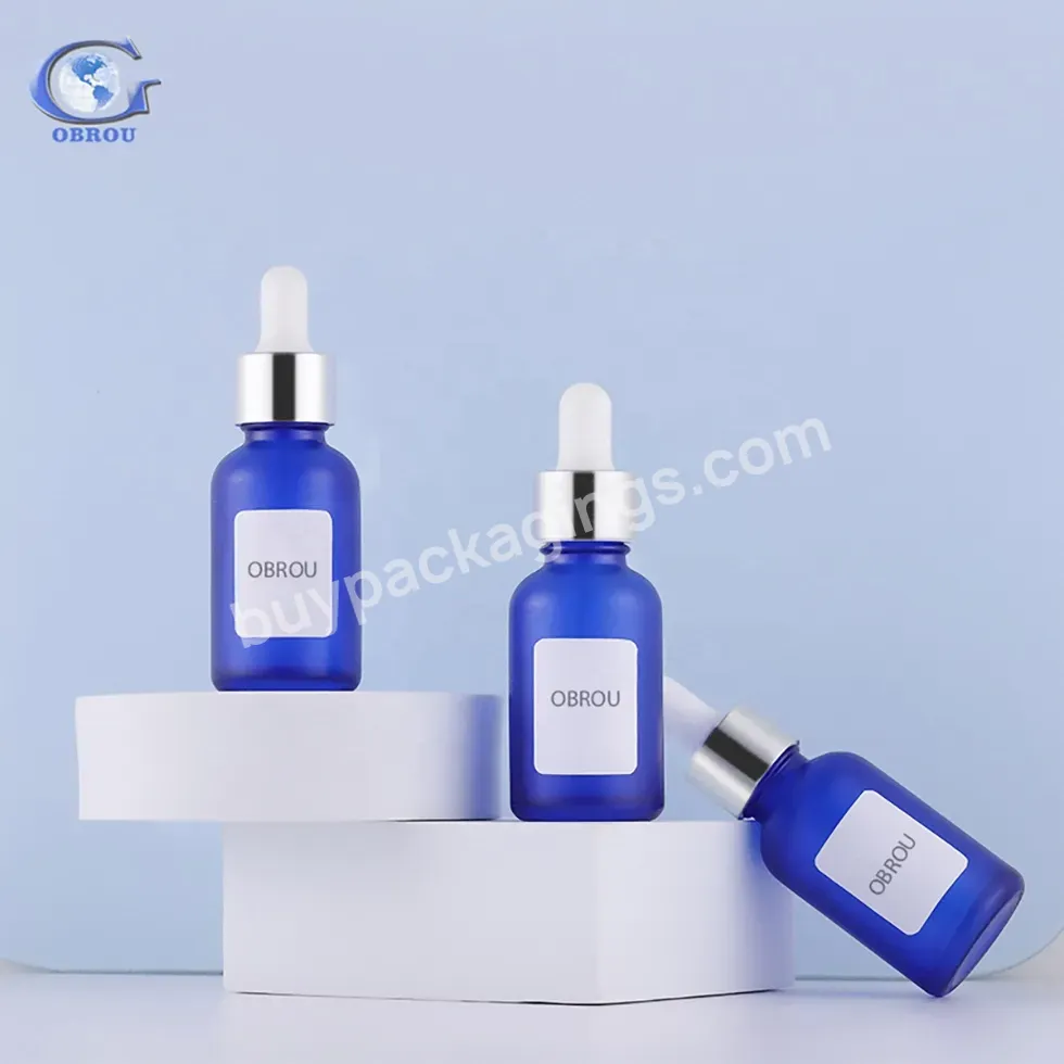 2023 Wholesale Cosmetic Silver Collar Facial Essential Oil Glass Dropper Bottle Skin Care Glass Serum Bottles With Pipette