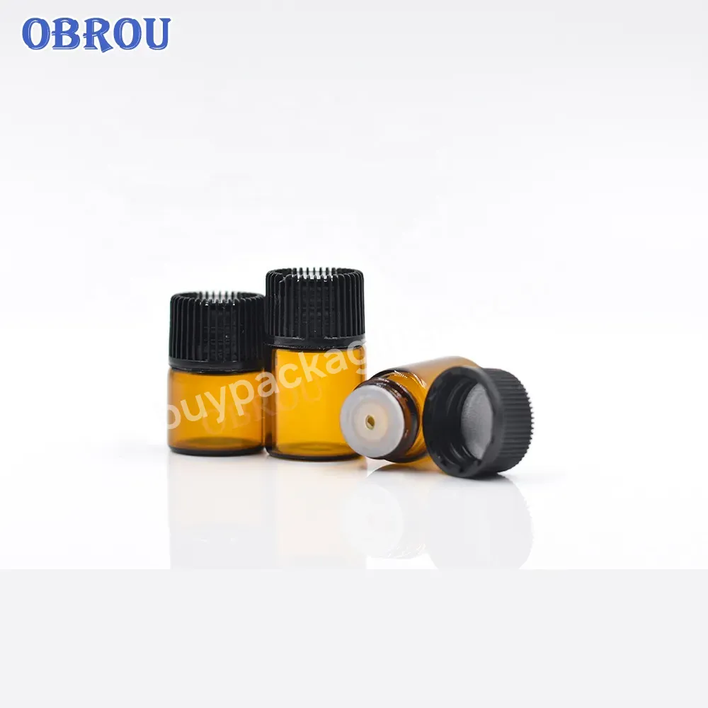 2023 Wholesale Empty Mini Glass Liquor Bottle Essential Oil Glass Bottle 1ml 2ml 3ml 5ml Mini Sample Clear Amber Glass Vial