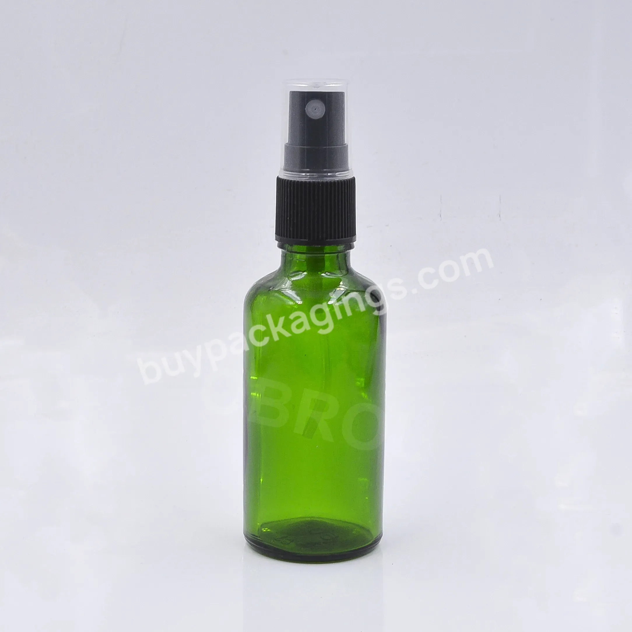 2023 Wholesale Manufacturer Skin Care Packaging 50ml 30ml Black Pump Empty Clear Round Glass Spray Perfume Bottle