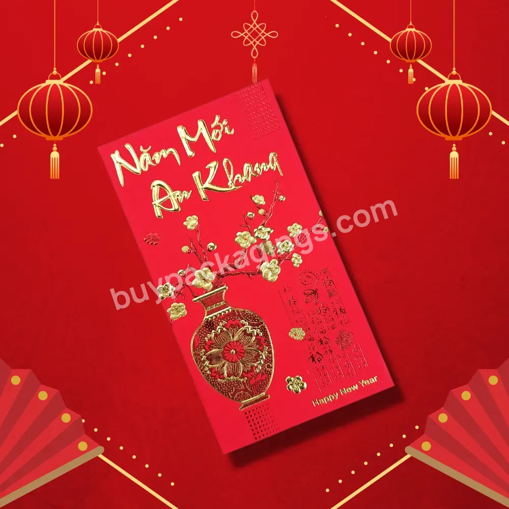 2024 Chinese Custom Made Chinese New Year Red Pocket Red Envelope Dragon With Logo