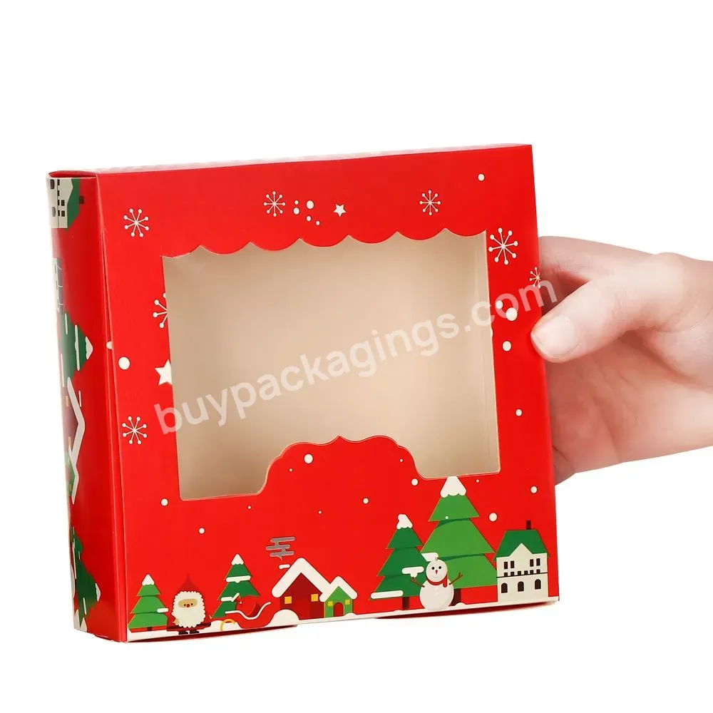 2024 Factory Wholesale Party Supplies Xmas Packaging Decoration Birthday Wedding Candy Box Pvc Window For Christmas Gift Boxes