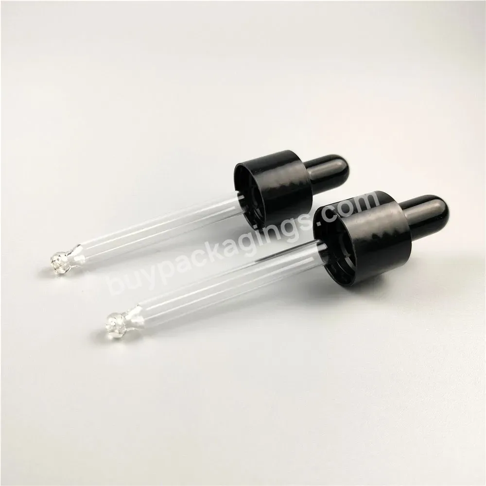 20/400 Black Smooth Silicone Sealing Dropper Cap For 30ml Boston Glass Bottle Manufacturer/wholesaler