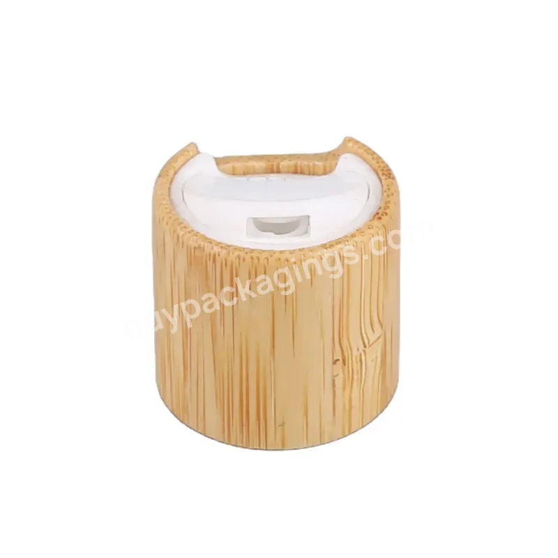 20/410 24/410 28/410 Shampoo Flip Top Lids Wooden Bamboo Disc Round Bottle Cap Packaging