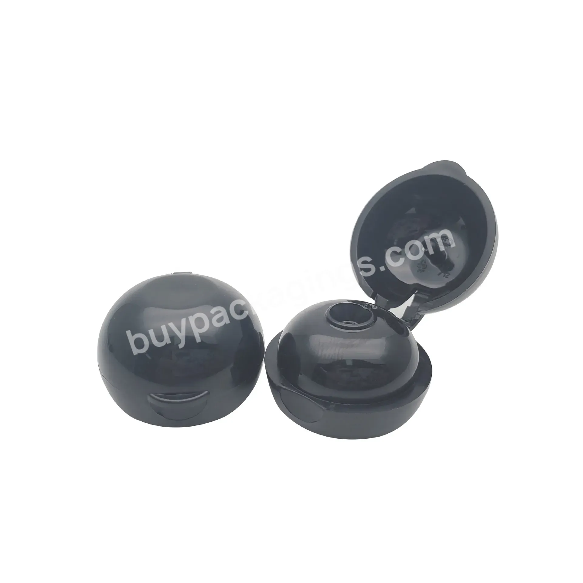 20/410 Round Ball Shape Plastic Pp Black Flip Top Cap Lid