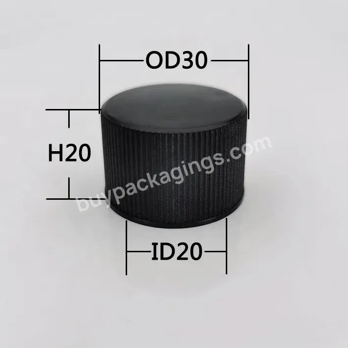 20/410 Two Double Layers Black Ribbed Plastic Pp Screw Cap Lid