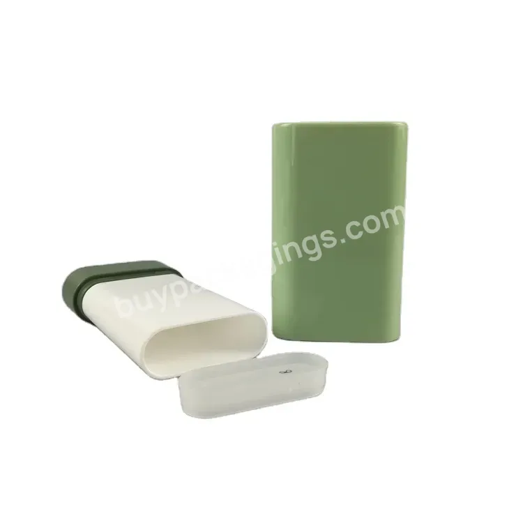 20g Refillable Flat Shape Custom Color Plastic Cosmetic Sunscreen Cream Stick Deodorant Container Tube